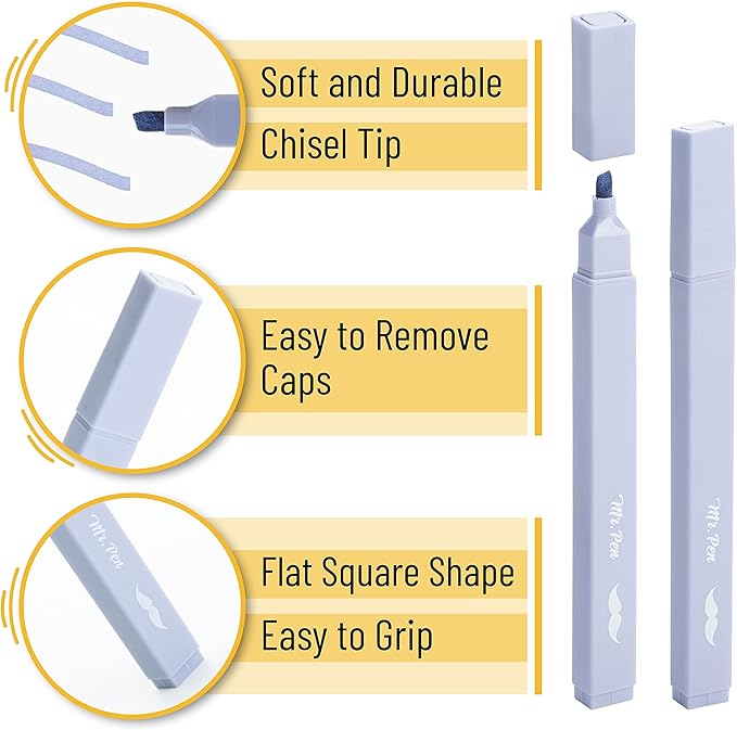 Mr. Pen- Aesthetic Highlighters, 20 pcs, Chisel Tip, Pastel Colors, No Bleed Bible Highlighter Pastel, Assorted Colors