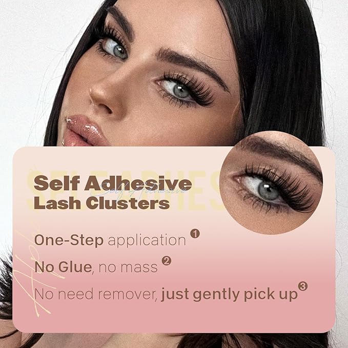 Self Adhesive Eyelashes Natural Lash Clusters No Glue Needed Eyelash Clusters 10-16mm Self Adhesive Cluster Eyelash Extensions 120pcs Press on Individual Lashes with Anti-Stick Tweezer by ALPHONE