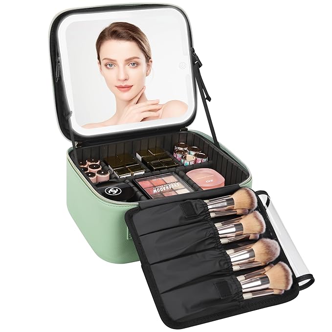 Relavel makeup bag with led