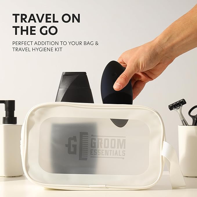 ChargeWorx Groom Essentials Rechargeable Silicone Face Scrubber, Sonic Face-and-Eye Massager, Pore-Cleansing Brush, IPX5 Water-Resistant, Battery Operated with USB Charging Cable, Black