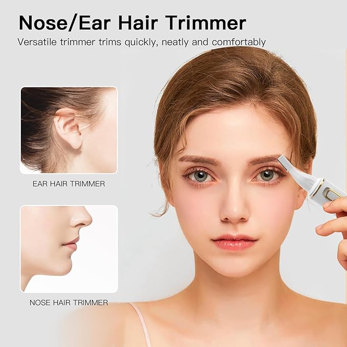 Nose Hair Trimmer for Women Men, 2025 Painless USB Rechargeable Nose Hair Clippers, Ear Trimmer for Women Men, Professional IPX7 Waterproof Dual Edge Blades (White)