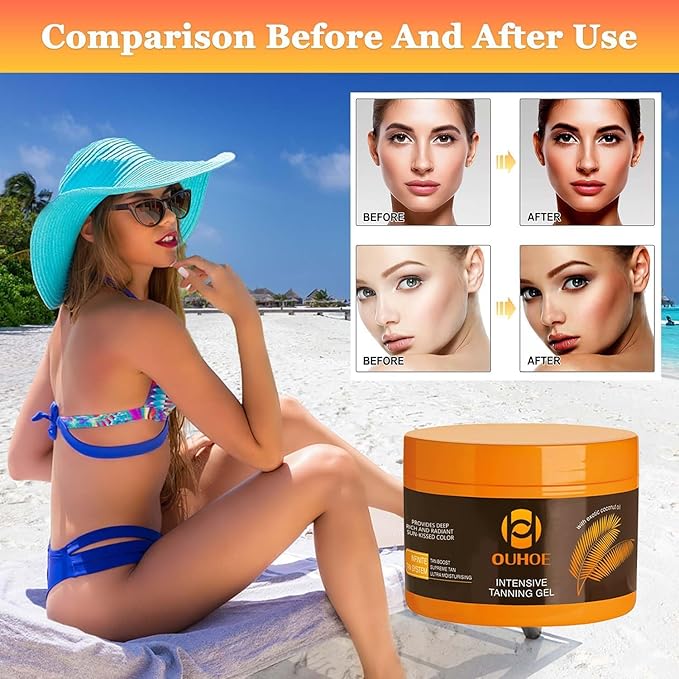 2024 Tanning Gel, Brown Tanning Gel, Tanning Accelerator Cream, Soft Brown Intensive Tanning Luxe Gel,Tanning Luxe Gel, Tanning Cream for Sunbeds & Outdoor Sun 150g/1PC