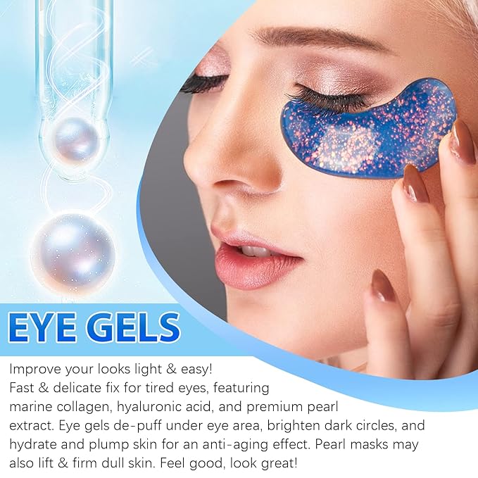 Under Eye Patches(12 Pairs), 6 Color Marine Collagen Eye Mask for Puffy Eyes, Dark Circles, Eye Bags, Wrinkles, Fine Lines.