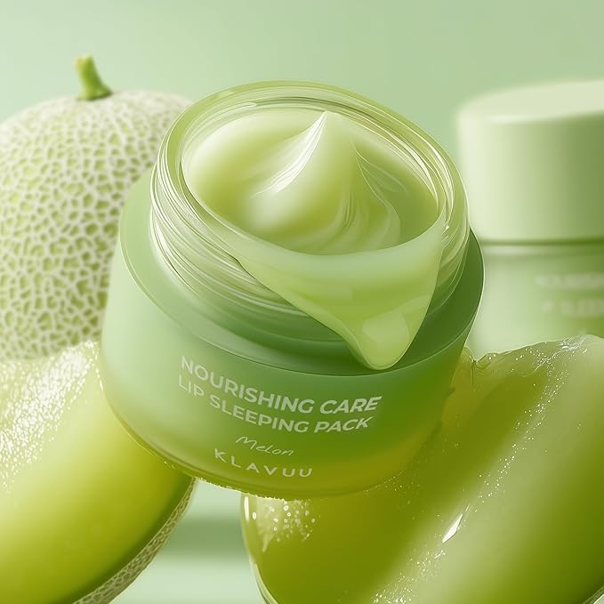 Klavuu Lip Mask Sleeping Pack (0.7oz) – Overnight Deep Hydrating Korean Lip Balm Treatment for Very Dry, Chapped Lips | Lip Lightening & Plumping with Instant Hydration | Gentle Exfoliating (Melon)