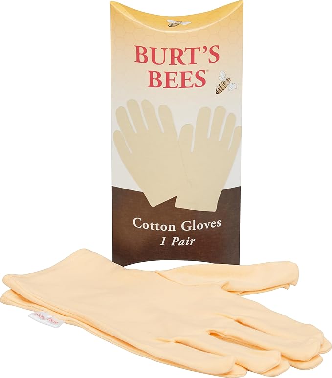 Burt's Bees Christmas Gifts, 3 Body Skincare Stocking Stuffers, Hand Repair Set, 3 Hand Creams plus Gloves - Almond Milk Hand Cream, Lemon Butter Cuticle Cream, Shea Butter Hand Repair Cream