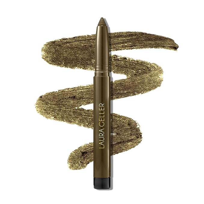 LAURA GELLER NEW YORK Kajal Longwear Kohl Eyeliner Pencil - Olive Kohl - Caffeine and Vitamin E - Smooth & Blendable Liner - Built-In Sharpener