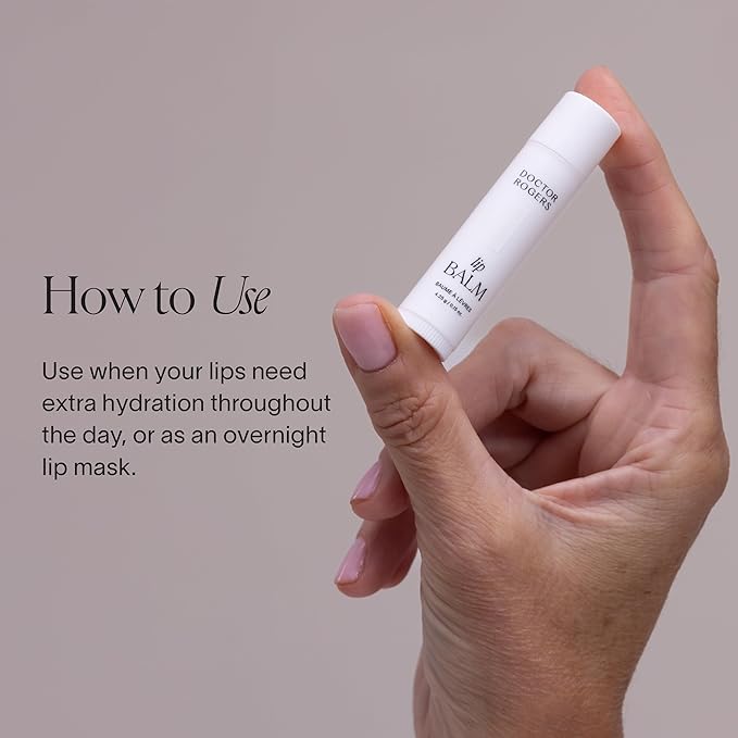 Doctor Rogers Lip Balm, Hydrating and Softening Lip Moisturizer For Very Dry Lips, Dermatologist-Created, Natural, & Hypoallergenic Moisturizing Lip Balms, 4.25g Tube, Pack of 3