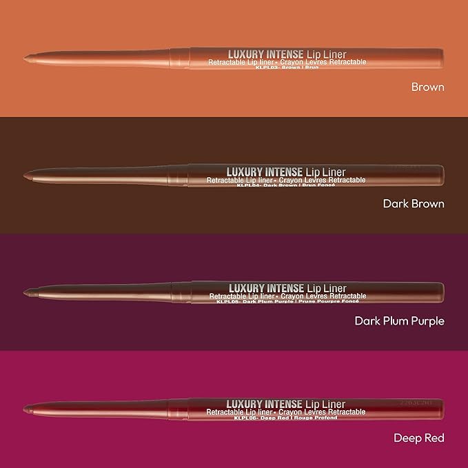 Professional Lip Liner, Long-Lasting Luxury Intense Lipliner, Creamy Retractable Easy to Use Richly Pigmented Lip Liner Pencil 3 PCS (4 Count)