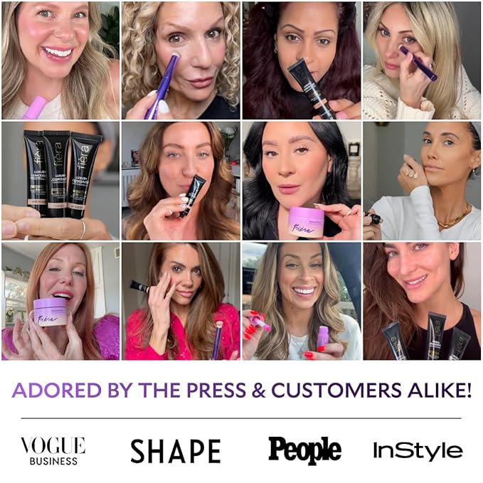 Fièra Luxury Concealer & Foundation with Anti-Aging Ingredients - Full Coverage for Dark Circles, Wrinkles, Fine Lines, and Spots, All-Day Wear For Mature Skin - Neutral Beige, 0.5 FL. OZ. / 15 ML