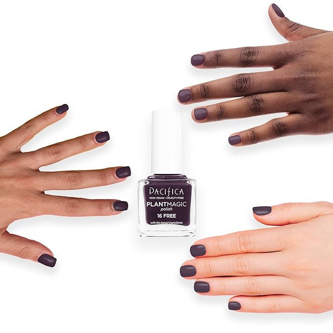 Pacifica Natural Nail Polish – Plant Magic Translucent Purple Nail Base - Plant Based, Non-Toxic & Clinically Tested - Lasting Colors, Chip-Resistant, Clean Beauty, Dermatologist Approved, Royals