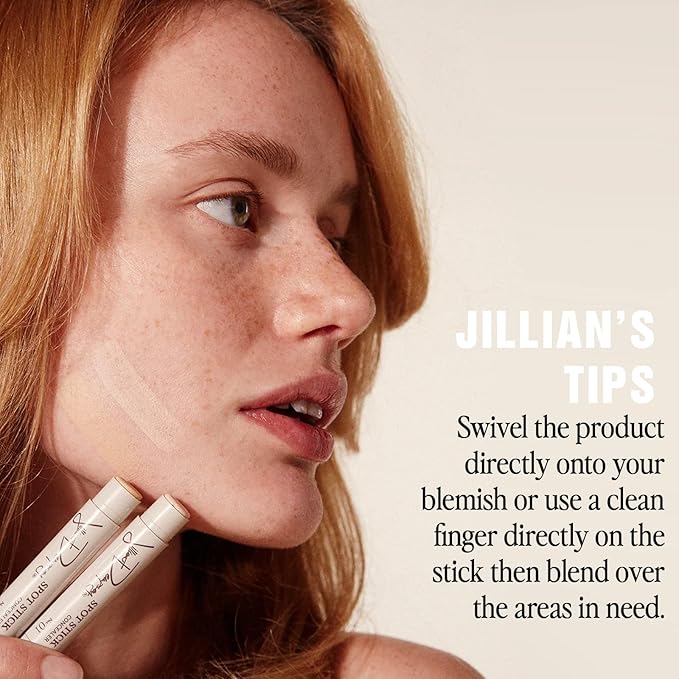 Jillian Dempsey Spot Stick Concealer | Easy Blending Matte Concealer for Blemishes & Uneven Skin Tones | Shade No. 01 Alabaster with Cool Pink Undertones