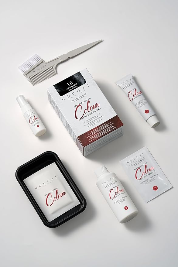 NOUGAT Cold Brew Brown Natural Permanent Hair Color Kit,Dermatologically Tested, Ammonia & Alcohol Free, 100% Grey Coverage, Hair Mask & Essence included, Long Lasting