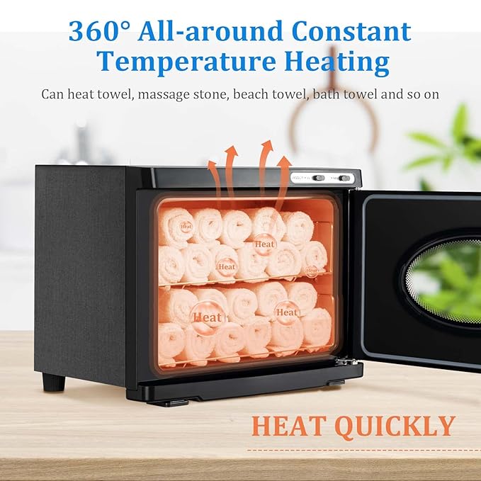 Hot Towel Warmers for Spa 23L Large Capacity Hot Towel Cabinet with See-Through Window Towel Steamer for Facials Massage Salon Bathroom Barber Beauty Steam Towel Warmer (black)