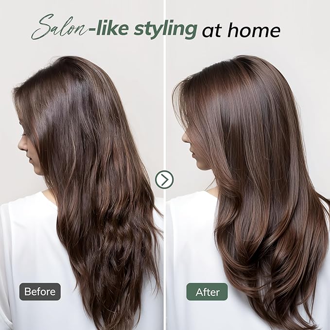 Nano Thermal Ceramic Round Hair Brush with Boar Bristles for Blow Drying and Styling by Sndyi - 2.9 Inch Barrel