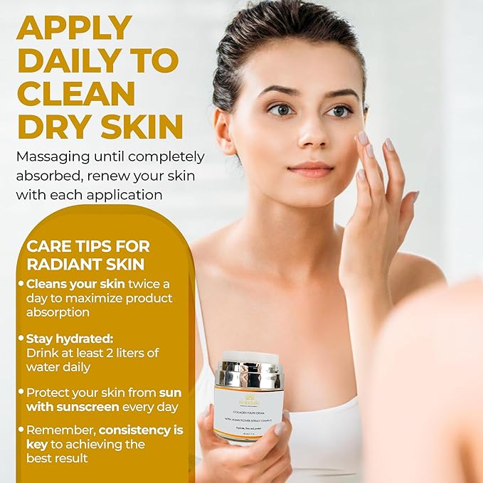 "SOLARIELLE Anti-Aging Skincare Set | Hyaluronic Acid Serum & Collagen Cream | Face & Neck Duo for Wrinkle Reduction | Natural Peptide Formula"