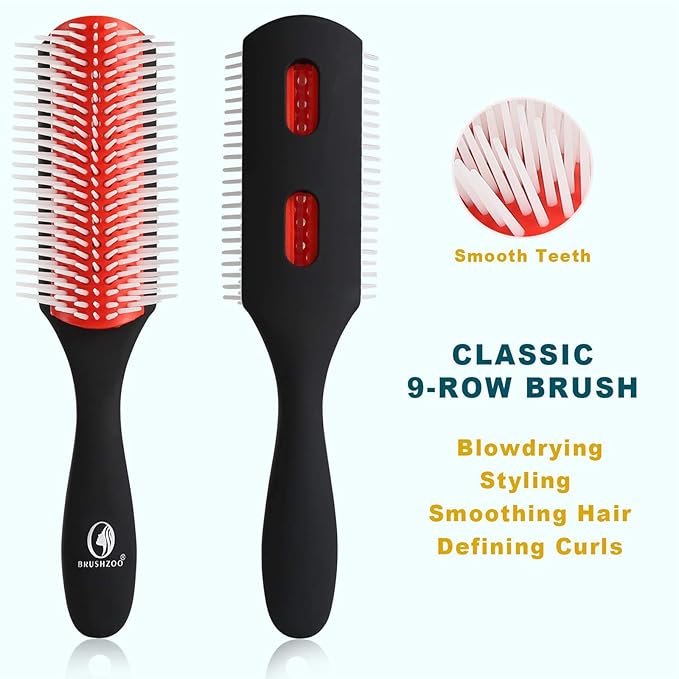 Detangler Hair Brush for Curly Hair, Curly Hair Brush for Natural 3/4abc Hair, Detangling Brush for Women Men Kids Styling Defining