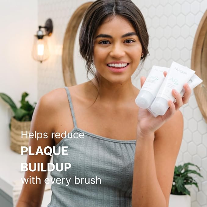 Nu Skin AP 24 Whitening Fluoride - Free Toothpaste | AP 24 Blend | Vanilla Mint Flavor | Brightens Teeth | Removes Surface Stains | Prevents Dental Cavities & Plaque | Enamel-Safe | 4 oz | 2 Pack