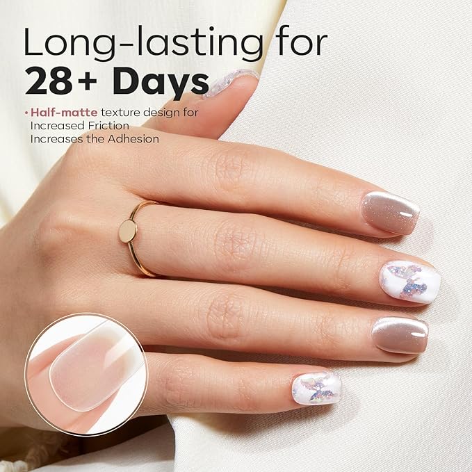 Modelones Extra Short Square Fake Nail Tips - 510Pcs Gel Tips Pre-shaped Half Matte Full Cover Clear Acrylic Gel Kit False Press on Nails for Extension DIY Salon 15Sizes