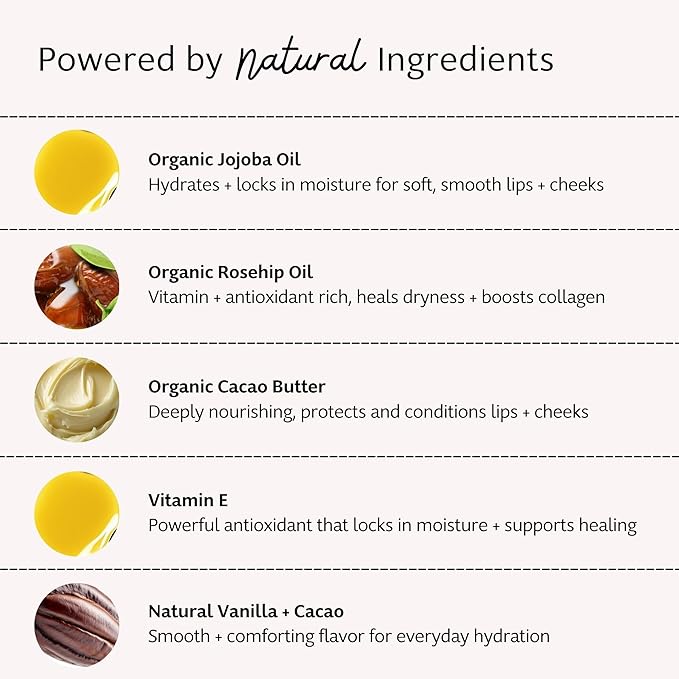 Slo | Natural Lip Balm - All Natural Ingredients, Vegan & Cruelty Free, Hydrating & Soothing, Plastic Free, Paper Packaging | Vanilla + Cacao, (0.28oz/8g)