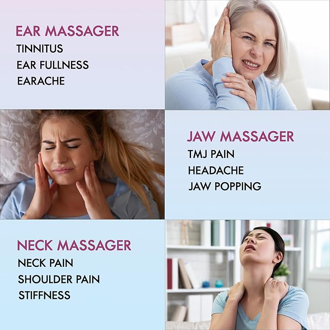 Silicone Ice Head Massage Roller for Head, Neck, Jaw, Ear, and Sinus Relief-Rechargeable Handheld Massage Roller with Comfortable Grip (Purple)