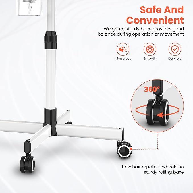 TASALON Professional Facial Steamer with 5X Magnifying Lamp, 2-in-1 Esthetician Steamer on Wheels with Ozone and Hot Mist, Ionic Facial Steamer for Facial Deep Cleaning and Moisturize