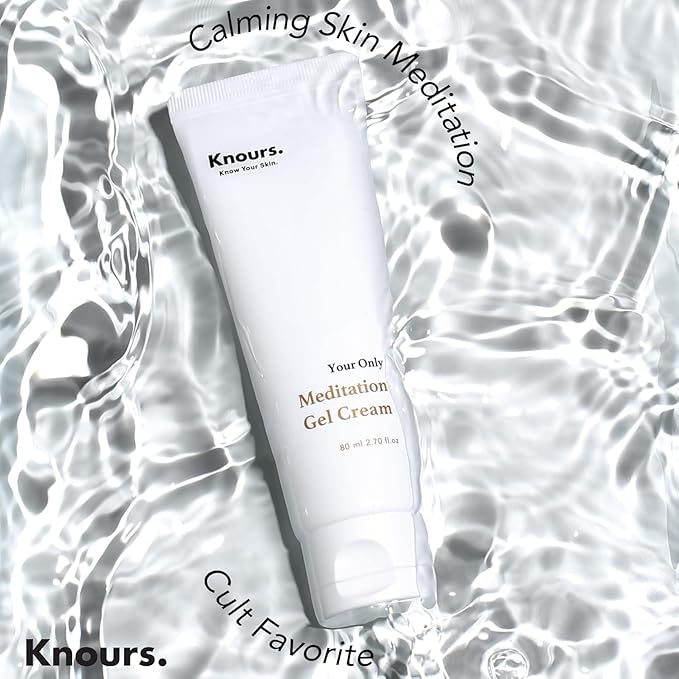Knours. Light Weight Water Based Gel Moisturizer, Vegan Peppermint Squalane & Ceramide NP Hydrating Soothing Cooling (80ml 2.7 fl oz.)