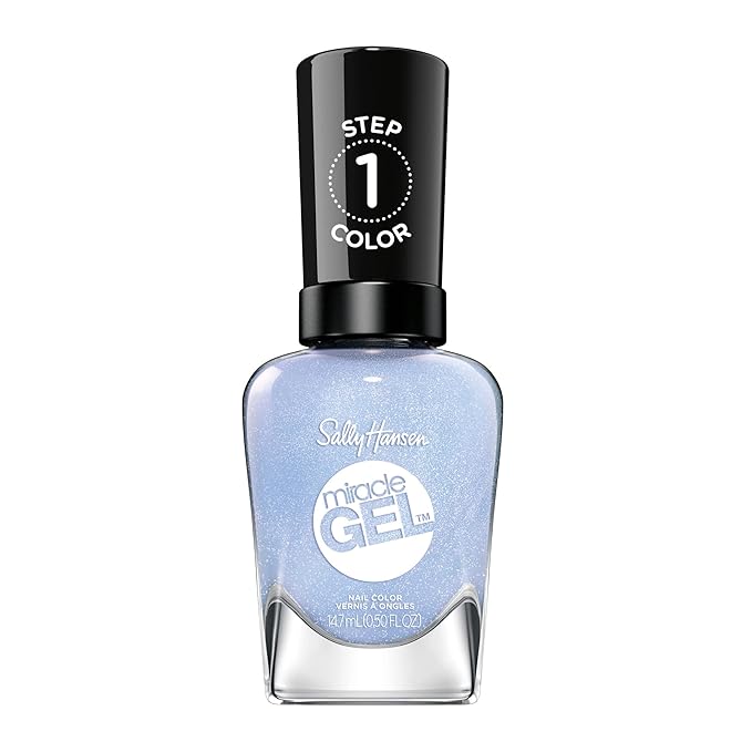 Sally Hansen Miracle Gel™, Travel Seekers Blue Skies Ahead, Long Lasting, Gel-Like Formula, No UV Lamp Needed, Blue Nail Polish