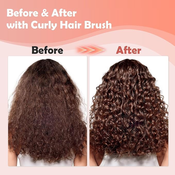 Curl Defining Brush, Curly Hair Brush Defining with Side Gear for Combing, Shaping, and Styling Curly Hair, Lightweight Candy Brush Suitable for All Wet or Dry Hair Types for Women and Men (Beige)