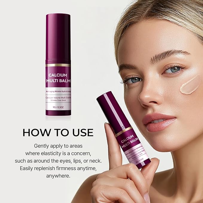 Cemenrete Calcium Volume Multi Balm Stick, Anti Wrinkle Calcium Balm, Anti-aging, Sagging, Wrinkles, Hydrating, Almond & Vitamin E for Lip Balm Eye Cream Neck (2)
