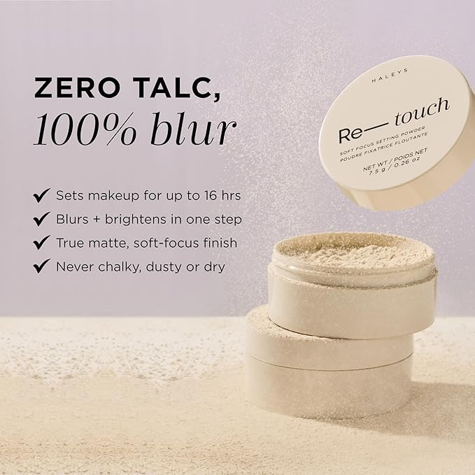 HALEYS Re-touch Talc-Free Loose Setting Powder Translucent – Oil Control & Blurring Face Powder for Baking, Brightening, Natural Matte Finish, Safe for Sensitive Skin