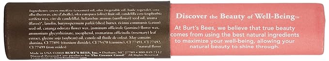 Burt's Bees 100% Natural Tinted Lip Balm, Hibiscus with Shea Butter & Botanical Waxes – 1 Tube
