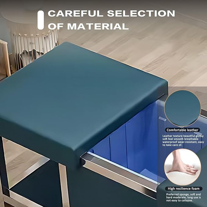 HHEvergreenEnsem Massage Shampoo Bed with Sink & Head Spa Equipment, No Plumbing Head SPA Bed Includes 24 gal Large Water Tank, Storage Space (with Stool, Blue)