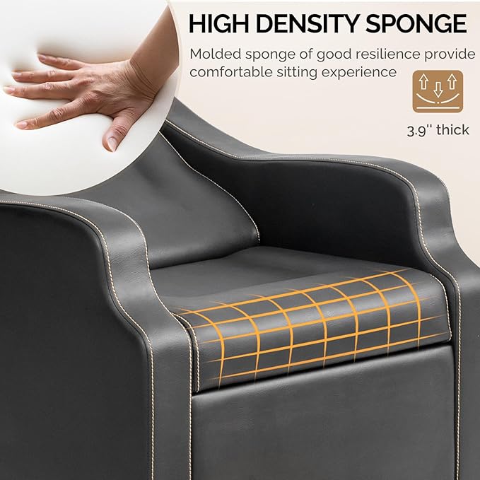 OmySalon Shampoo Backwash Unit with Large Porcelain Bowl, Salon Sink Hair Wash Chair Shampoo Station, Barbershop Beauty Spa Massage Hairdressing Equipment