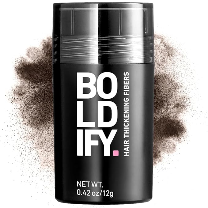 BOLDIFY Hair Fibers (12g) - Fill In Thinning and Fine Hair for an Instantly Fuller, Thicker Look - 14 Shades for Women & Men - Dark Brown