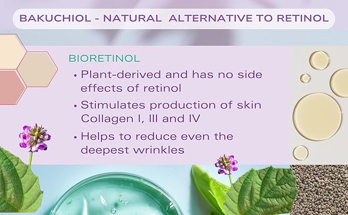 Saffron & Bakuchiol Cream for Face - Natural Retinol Alternative Anti Aging Face Cream to Reduce Wrinkles – Made in USA, Organic All Natural Ingredients - 1.7 oz