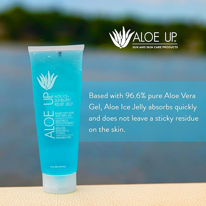 ALOE UP Sport Sunscreen Lotion SPF 30 and Aloe Ice Sunburn Relief Jelly - Bundle with Sunscreen Protector for Face and Body and After Sun Gel - With Pure Aloe Vera Gel - Reef Friendly - 2 Items