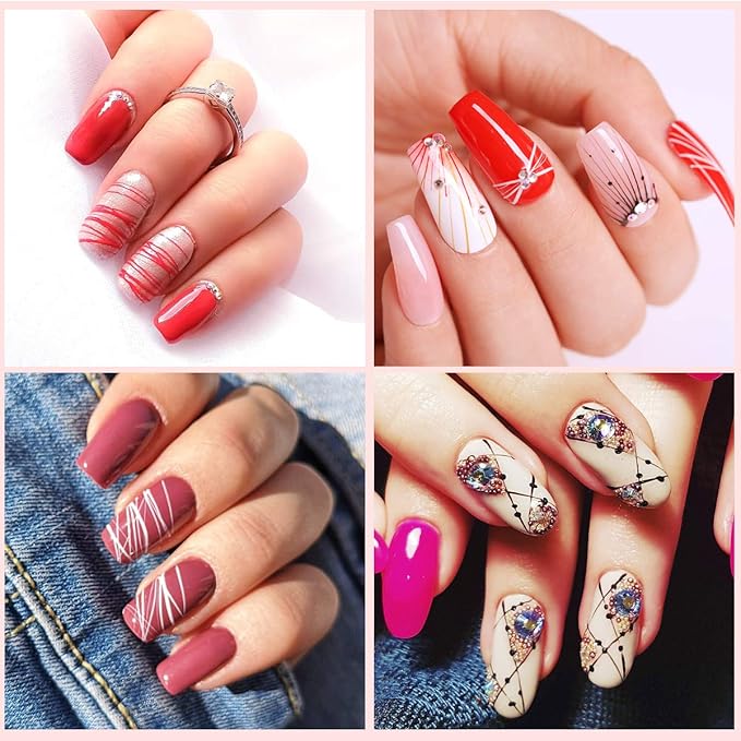 SAVILAND 6 Colors Spider Gel, New Upgraded Matrices Spider Gel with Nail Art Brushes, Nail Designs Paint Wire Drawing Gels Polish for Line (White Black Red Blue Gold Silver)