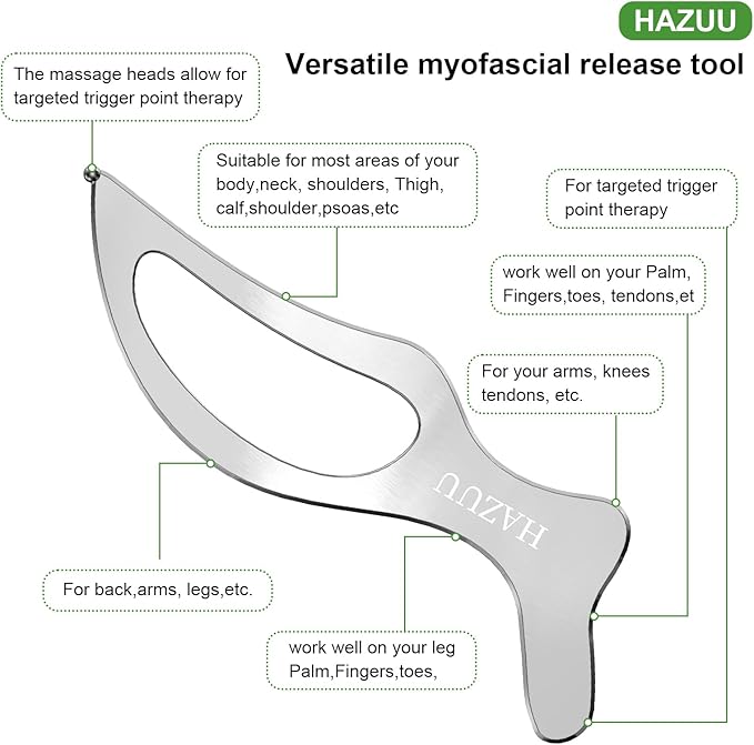 Stainless Steel Guasha Scraping Massage Tool for Soft Tissue Therapy, Ideal for Back, Legs, Arms, Neck, Shoulder Relief (Bird Shape)