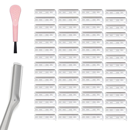 Facial Razor Replacement Blades Be suitable for Twee zerman Stainless steel blade,Including one cleaning brush. 60 Count (Pack of 1)