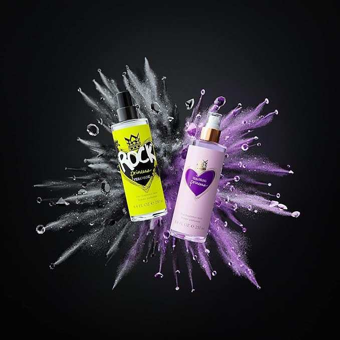 Vera Wang Rock Princess Body Mist 8 fl oz (Pack of 1), Notes of Peach, Jasmine, and Vanilla, Women's Fragrance, Long Lasting, Everyday Fragrance