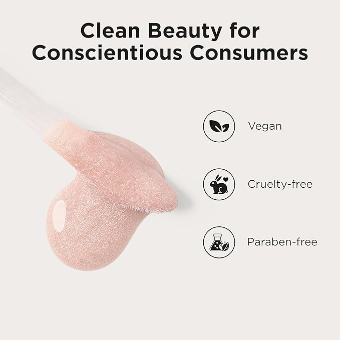 Côte Euphoria Peptide Lip Shine – Shimmery Sheer Nude Lip Gloss for Hydration & Shine – Vegan, Cruelty-Free, Anti-Aging with Shea Butter & Hyaluronic Acid – Long-Lasting, Smooth, Moisturizing Gloss