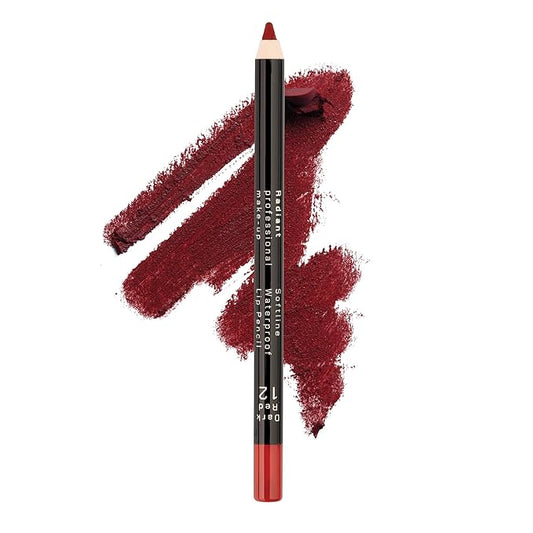 Radiant Professional Waterproof Lip Liner Pencil - Long Lasting Lip Liner for Defined Lips - Soft & Creamy Lipliner with Vitamin E - 1.20 g, (12 DARK RED)