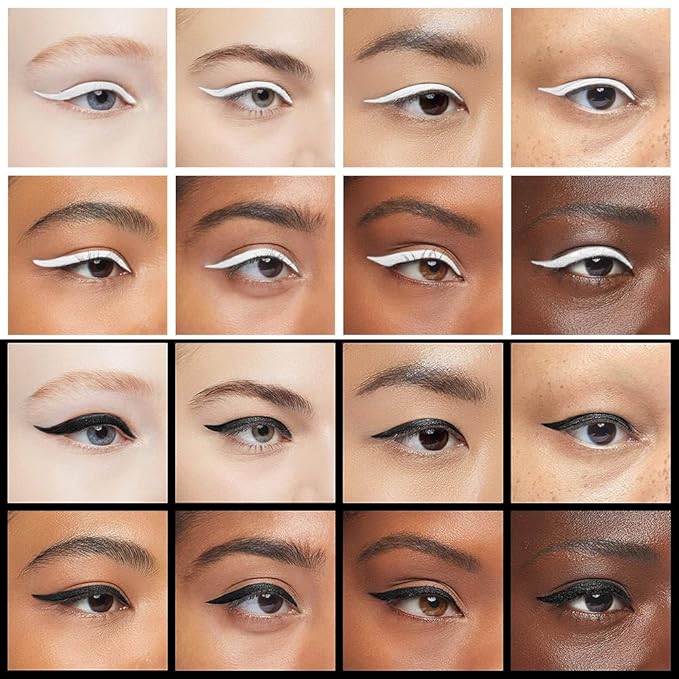 evpct 2Pcs Black White Gel Eyeliner Pencils Eye Black Face Paint Stick Lipstick Halloween Makeup Set Waterproof Smudge Proof Liquid Eyeliner Pen Crayon Smokey Eye delineador de ojos contra el agua