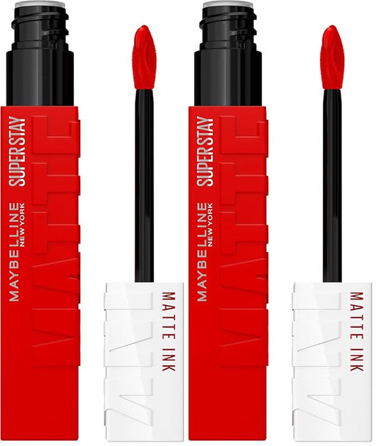 MAYBELLINE Super Stay Matte Ink Liquid Lipstick Makeup, Long Lasting High Impact Color, Up to 16H Wear, Dancer, Brick Red, 1 Count, Packaging May Vary (Pack of 2)