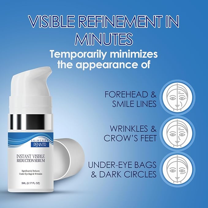 Instant Visible Reduction Serum - Visibly Reduces Under-Eye Bags, Wrinkles, Dark Circles, Fine Lines & Crow's Feet, (0.17 Fl Oz (Pack of 1))
