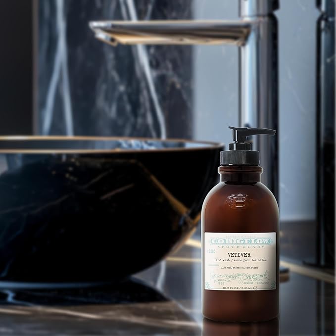 C.O. Bigelow Iconic Collection Vetiver Hand Wash, Scented Hand Soap with Aloe Vera and Shea Butter, 10.5 fl oz