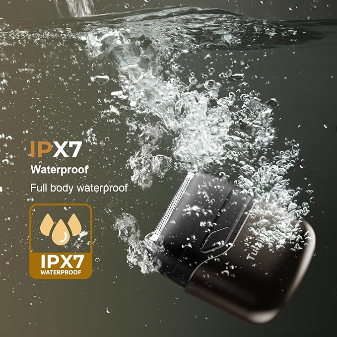 Electric Foil Shaver for Men: Portable Electric Razor for Beard/Face - 3 Floating Blade LED Display USB-C Fast Rechargeable - IPX7 Waterproof for Travel & Home - Brown