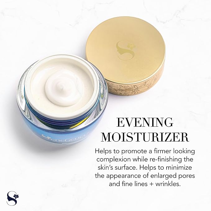 SeneGence Evening Moisturizer for Normal to Oily Skin, 1.66 Fl Oz, Hydrating Night Cream for Firmness, Radiance, and Texture Improvement