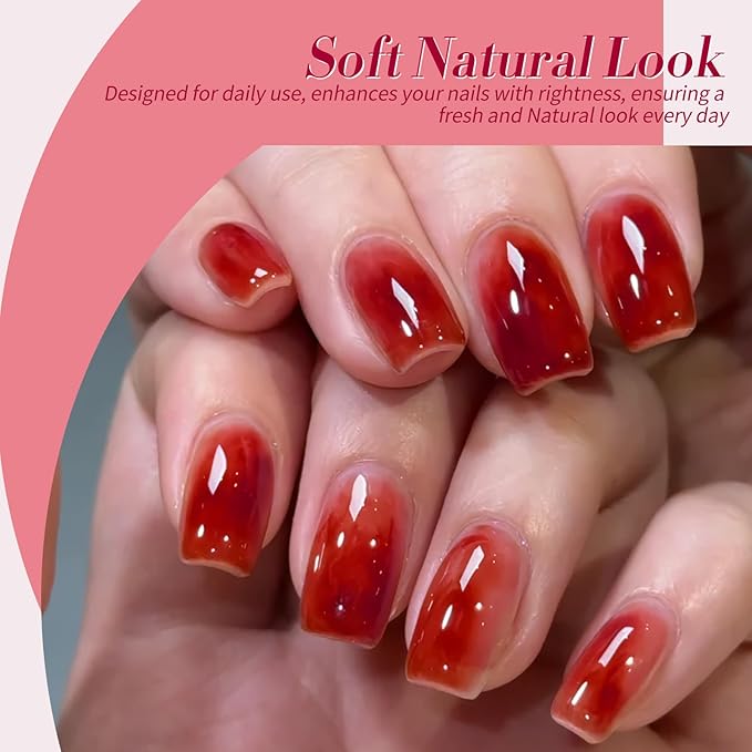 Born Pretty Jelly Burgundy Gel Nail Polish Ruby Red Glitter Cat Magnetic Eye Gel Nail Polish Fall Winter Blood Cherry Wine Red Gel Polish Glitter Soak Off Nail Art Salon Manicure Home Gift 7ml 6pcs