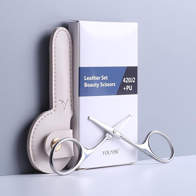 3.75" Round Tip Safe Mini Pubic Hair Scissors For Women, Small Personal Beauty Vaginial Grooming Trimming Bikini Scissors (Pink)